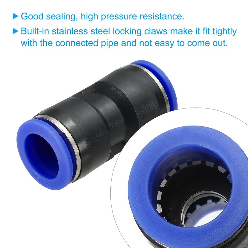 PATIKIL 5/8 Inches Push to Connect Fittings, 5Pcs Plastic Air