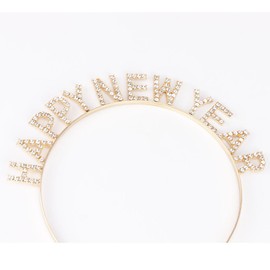 Ｎｏｏｎｈｏｒｓｅ Happy New Year Headbands for Women Gilrs Men Boys Party Event Favors Suppliers Light Gold, 1 Pack