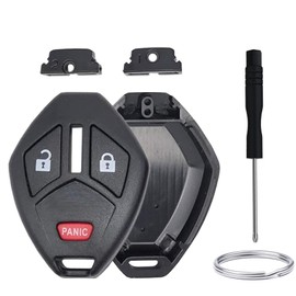 WKEDQAF No Key Cutting or Programming Needed Replacement Keyless Entry Key Fob Shell Case Fit for Mitsubishi Eclipse Endeavor Galant Lancer Outlander (3Button-Black)