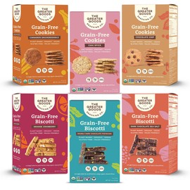 The Greater Goods Snacking Co. Sweet Tooth Sampler Mixed Bundle - Organic, Vegan, Grain Free, Gluten Free, and Paleo Friendly - Delicious Small Batch Almond Flour Baked Snacks - 6-Pack