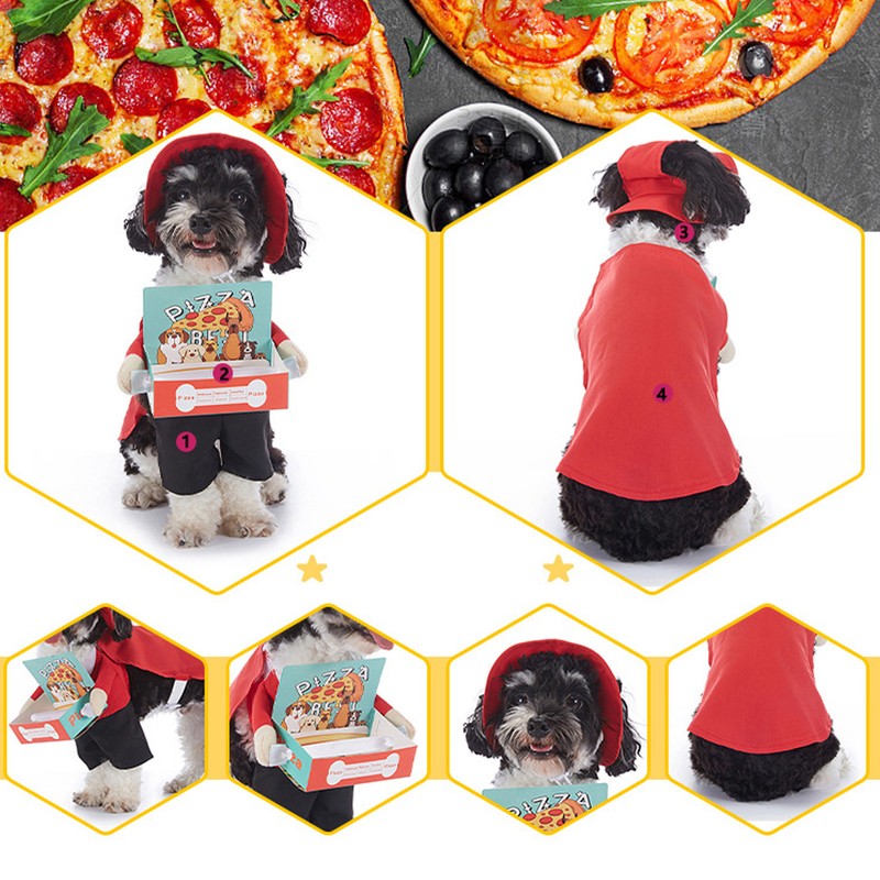 Pizza Delivery Dog Outfit Beautiful Comfortable Breathable Funny Pet Costume