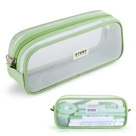 KALIDI Clear Pencil Case Large Pen Bag Stationery Pouch Cosmestic Make up Bag for Student School College Office
