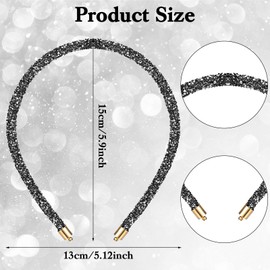 2Pcs Rhinestone Headband, Sparkly Crystal Headband for Women Girls Glitter Diamond Headbands Bling Hair Styling Accessories for Wedding Birthday Party (Black and White)