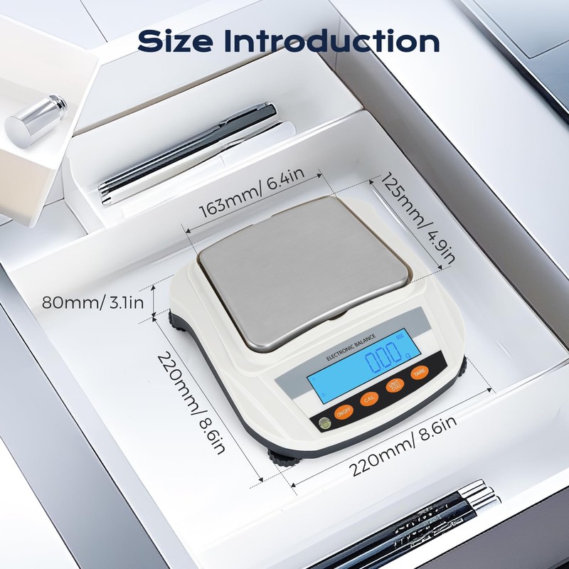 Bonvoisin Lab Scale Rechargeable Electronic Balance 3000gX0.01g Precision Analytical Balance