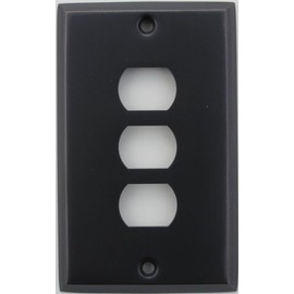 Classic Accents Stamped Steel Oil Rubbed Bronze One Gang Wall Plate - Three Despard Openings