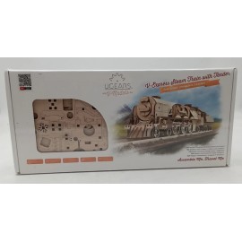 UGears V-Express Steam Train with Tender  Wooden Mechanical Model 3D Puzzle Kit