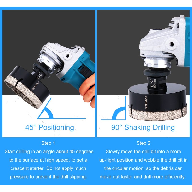 Diamond Hole Saw, 3-1/2" Hole Saw for Tiles Granite Marble