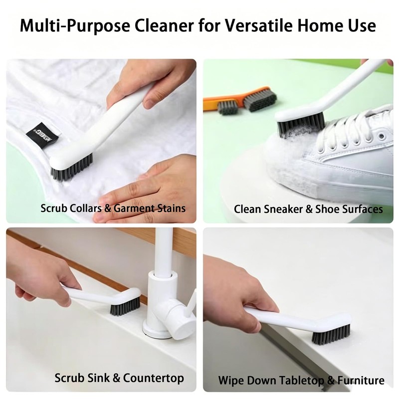 2-in-1 Detachable Shoe Cleaning Brush, Anti-Slip Long Handle Design, Multi-Purpose