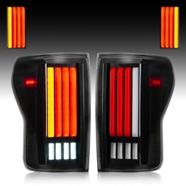 Cenfeild Tail Lights Pair Compatible with 2007 2008 2009 2010 2011 2012 2013 Toyota Tundra LED Tube Rear Brake Lamp Taillights Assembly, Black Housing Clear Lens