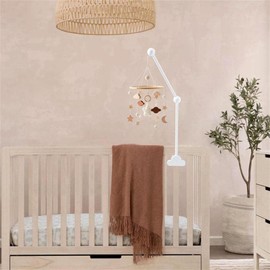 Hanging Wooden Baby Crib Mobile Arm, Baby Mobile Holder Arm, Mobile Arm for Crib, Strong Slip Attachment Wooden Nursery Accessories Bed Decor Bell (Wood Color)