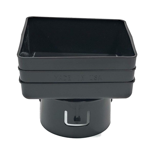 Plastic Universal Downspout to Drain Tile Adapter (5X5X4, Black)