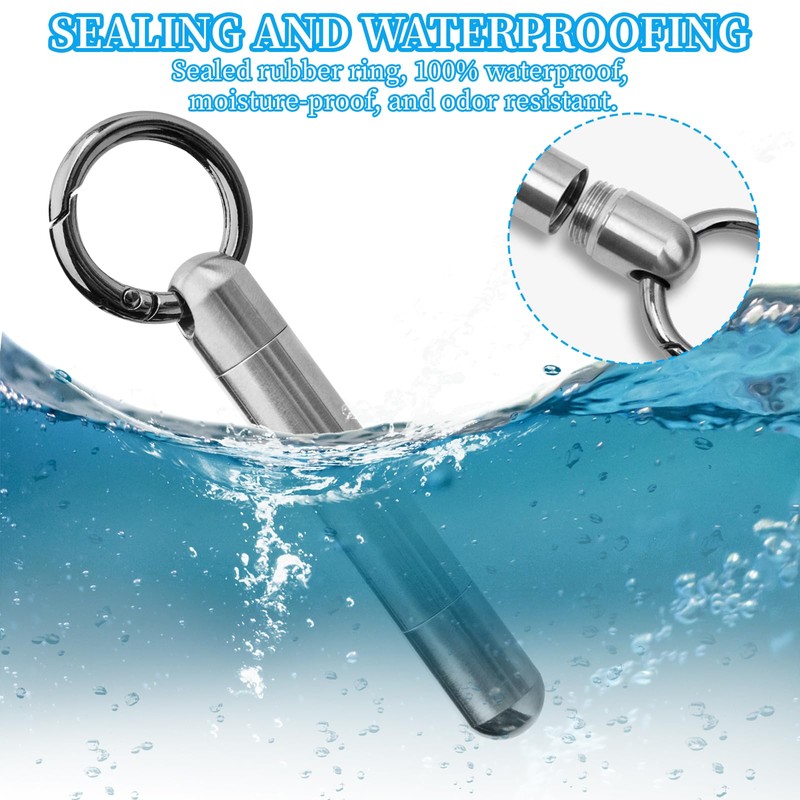WEEVDRIE Three-layer Titans Pill Box with Keyring Waterproof Portable Pill