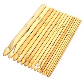 Crochet Hooks Pack of 16 Bamboo 2-12 mm Crochet Hook Set High Quality