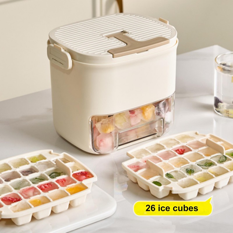 Ice Cube Tray with Lid and Ice Storage Bin, 52