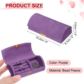 sourcing map Small Travel Jewelry Box, Ring Box Jewelry Holder Portable Storage Organizer Case for Rings Necklace Earrings Gift for Women Girls, Purple