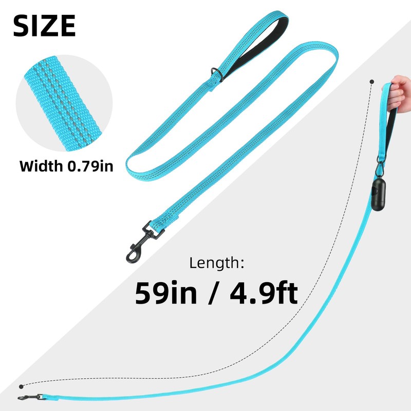 PUPTECK Reflective Dog Leash with Comfortable Padded Handle Durable Nylon