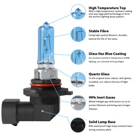 RXTSQI Upgraded Lights Bulbs Compatible with Kia Forte 2017 2018,9005 H7 High Low Beam,5100K Super Bright 400% Brightness Headlamp Lights,High Performance,4PCS