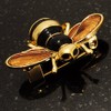 Gold Plated Bee Pin (Black & Light Brown)