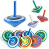 LISOPO Pack of 20 Wooden Spinning Tops Colourful Toy Spinning