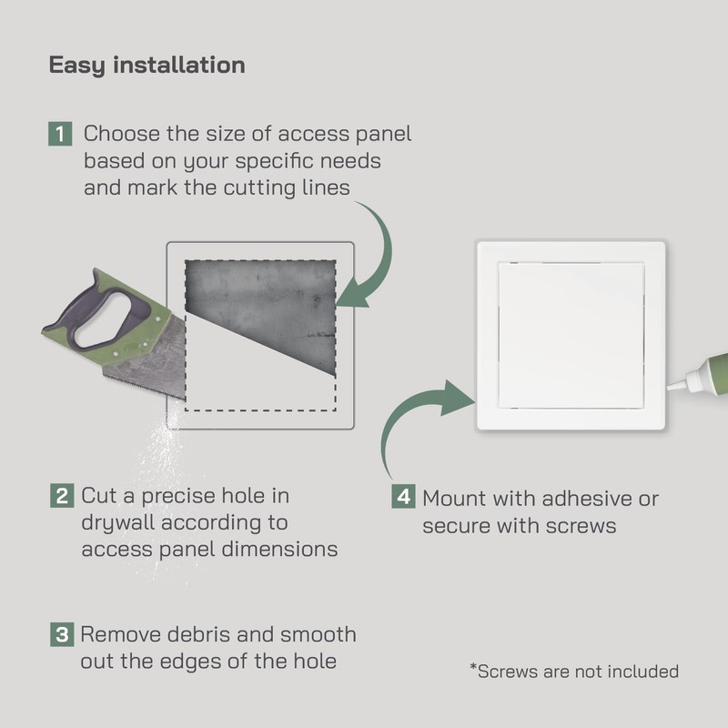 Vent Systems 6'' x 6'' Inch White Metal Access Panel
