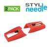 Stylineedle 2-Piece Turntable Needles, Ruby Tip, for Crosley, Ion, Jensen,