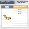 5PCS 90° Union Elbow Push-to-Connect Fittings – Brass C36000 Air