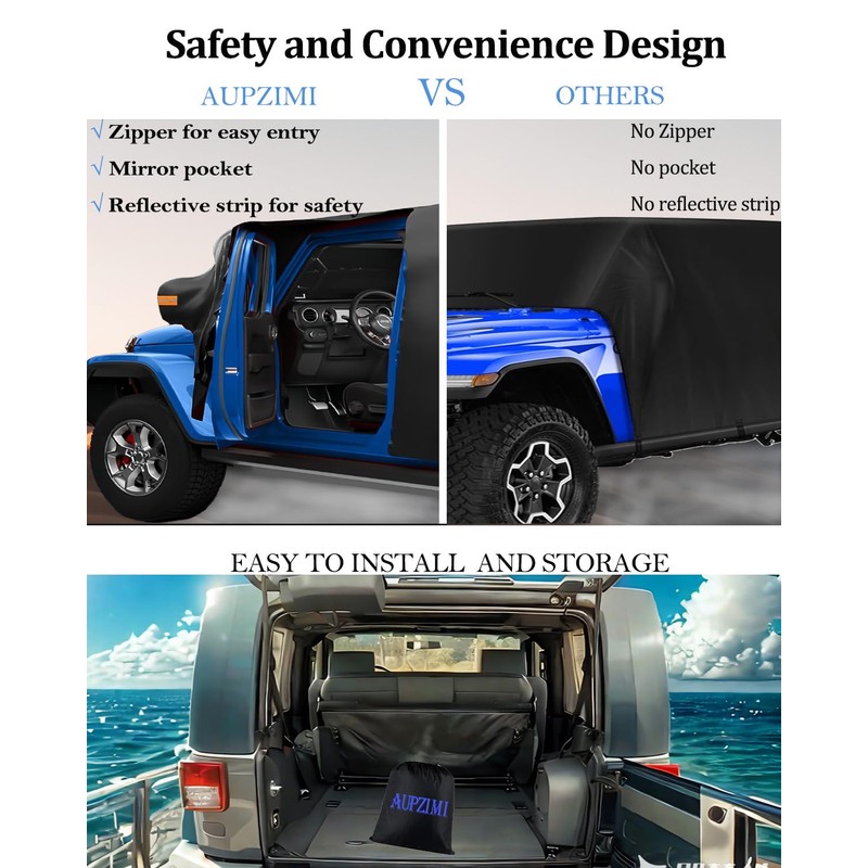 Cab Cover for Jeep Wrangler Cover 4 Door Waterproof 2007-2025