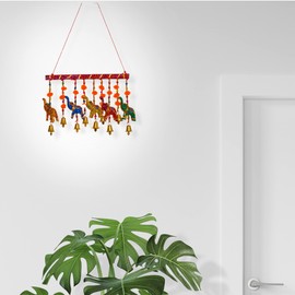 Colorful Windchimes Jhoomar Elephant Pompom Door Decorative Hangings Latkan Traditional Handcrafted Décor for Home Offices Hotel and Gifting