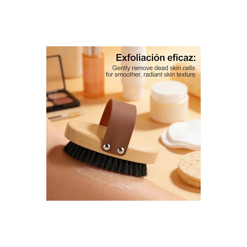 Cepillo Piel Seca Corporal Exfoliante Cobre Madera Haya Eliminación Muerta