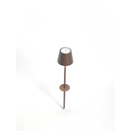 Zafferano, Poldina Peg Pro Magnetic, Rechargeable Cordless Garden Lamp with Touch Controls, Suitable for Garden,Patio and Pathways, Dimmer, 2200-3000 K, Height 23.6 Inches, Rust Color