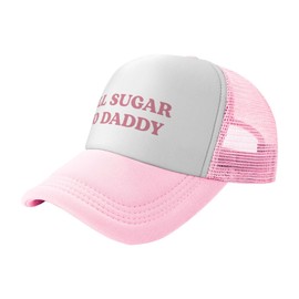 Generic All Sugar No Daddy Trucker Hats for Women Hot Pink Funny Gag Trucker Caps for Women Girls