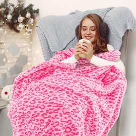 Warm Blanket Pink Soft Fleece Blankets Twin Size Throw Blankets for Bed Couch