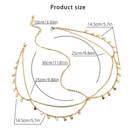 GWAWG Gold Head Chain Head Jewelry for Women Gypsy Accessories Egyptian Headpiece with Boho Crystal Necklace Gold Wedding Hair Accessory Gift for Bride Bridesmaid Girls