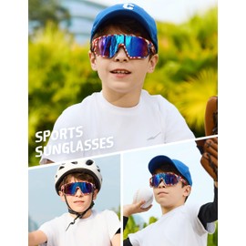 BIRCEN Kids baseball Sunglasses for Youth - Boys Girls Polarized Sports Sun Glasses UV Protection for Cycling Age 5-12
