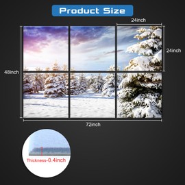 HIRESC 6 Pack Art Acoustic Panels Soundproof Wall Foam, 72X48 Inches Sound Absorbing Panels, Decorative Sound Blocker, Acoustic Treatment for Recording Studio, Adhesive Included, Snow Tree