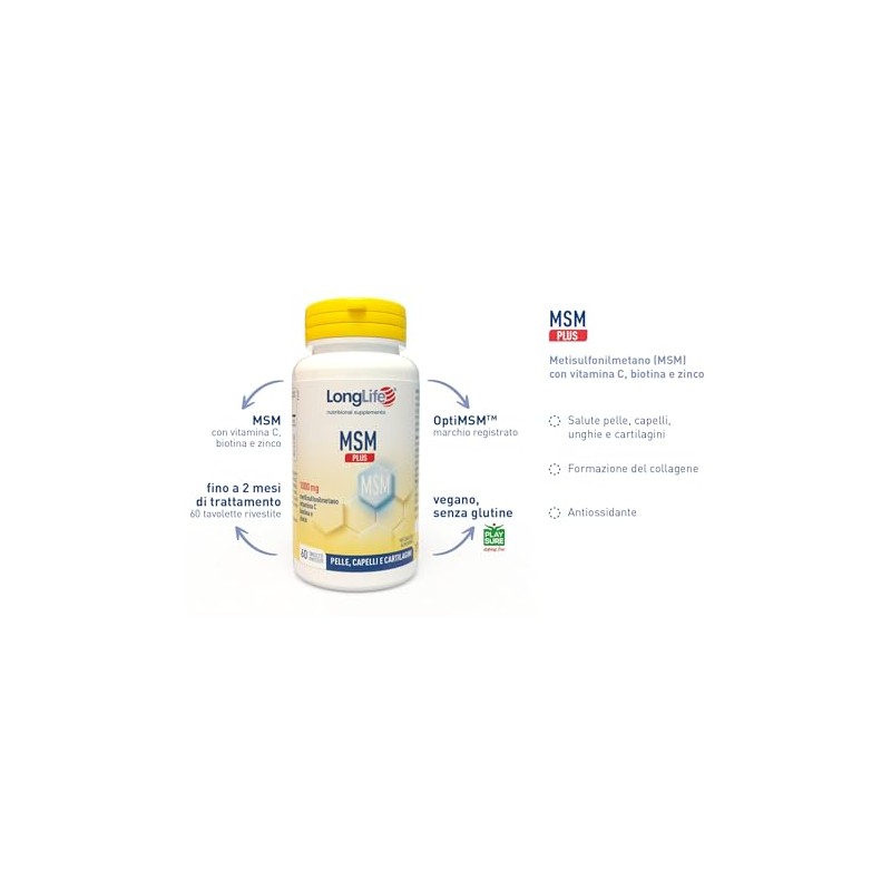LongLife® MSM Plus | MSM con vitamina C, biotina e