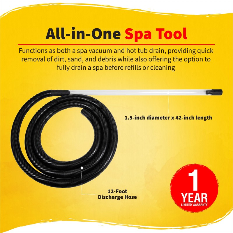 Heatwave Spa Drain and Vacuum with Hose – NP5877 Self-Priming