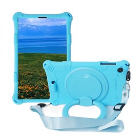 Sfulatdc Silicone Tablet Case with 360 Rotating Kickstand Handle/Shoulder Strap Cute Cover Compatible with ALLDOCUBE iPlay 50 Mini Pro NFE 8.4 Inch Blue
