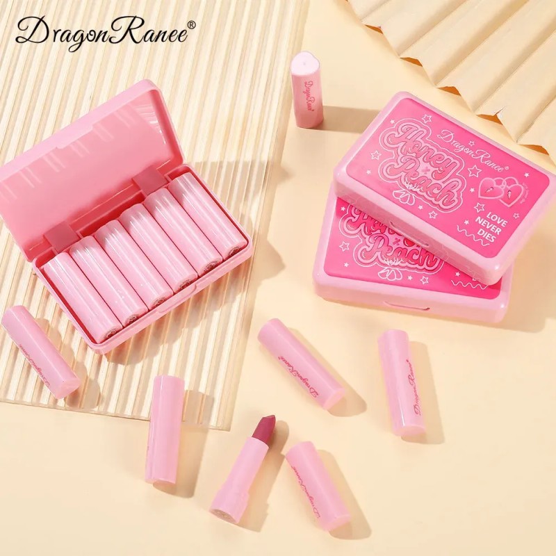 Set Labial Dragon Ranee Mate 6 Tonos Rosados Mini