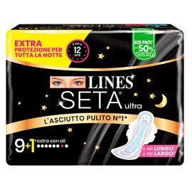 LINES Silk Ultra Extra Night x9 Pieces + 1 Free