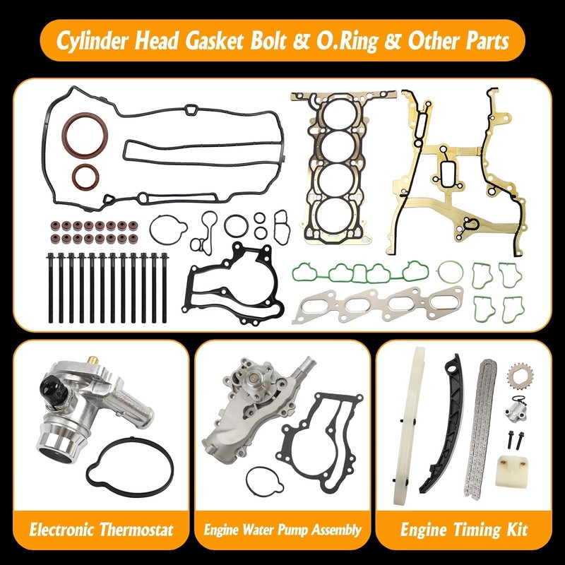 Head Gasket Bolts Timing Chain Kit with Thermostat Housing Professional