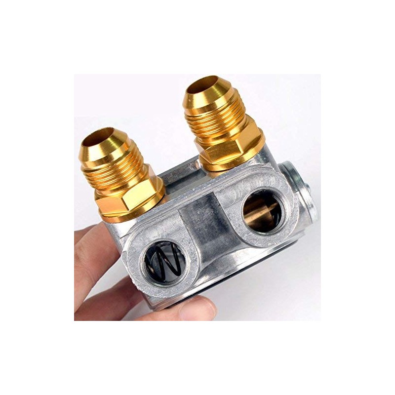 Aluminum Oil Filter Cooler Sandwich Plate Adapter AN10 + 80