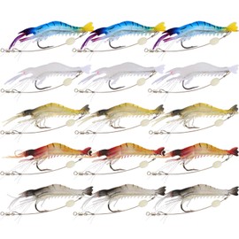 Goture Shrimp Bait, Fishing Lure, Shrimp Bait, Shrimp Bait with Fishing Hooks, Luminous Bionic Shrimp Bait, Artificial Shrimp Bait, Soft Shrimp Fishing Bait, Freshwater / Saltwater