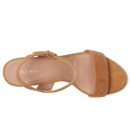 Cole Haan Women's Josie Block Heel Sandal (65 mm) Flat, Striped Raffia/Biscuit Leather, 7