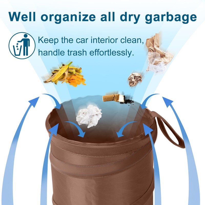 Kincown Car Trash Can, 2 Packs Mini Collapsible Car Trash