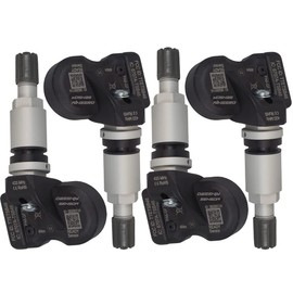 DWEEKIY 4 x TPMS Sensors - Tyre Pressure Monitoring System Suitable for Ford Kuga (III) - Type [C520/DFK] - Period 05/2020 to EOP* - A Set of 4 Sensors with Metal Valve Silver