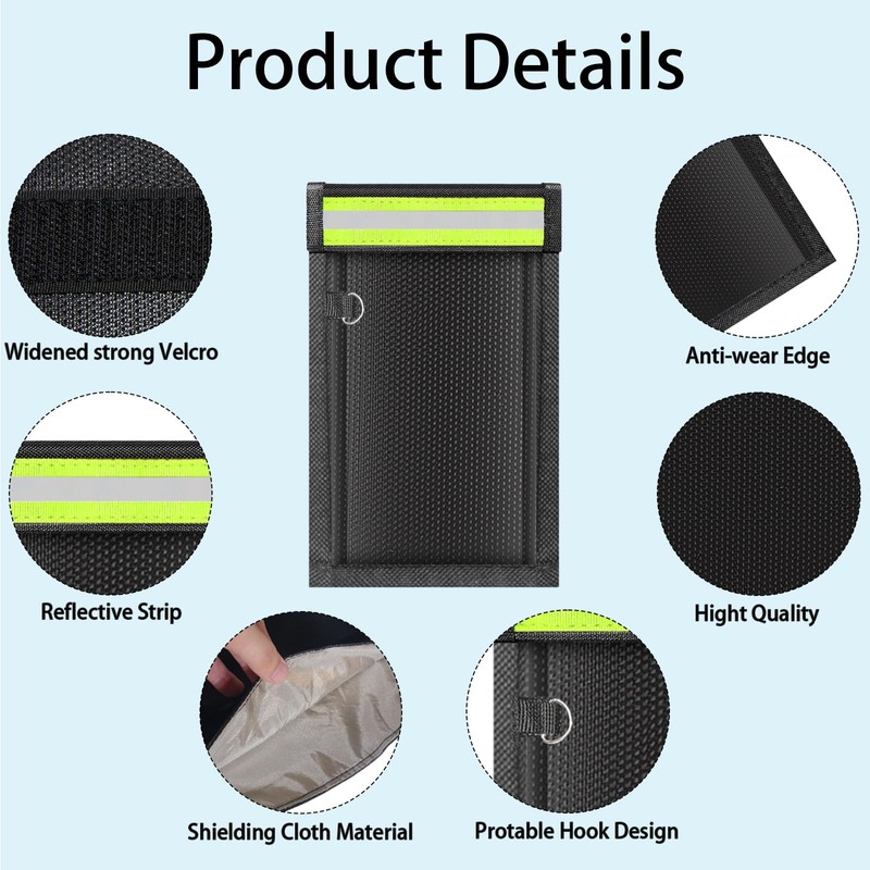 2 Pack Faraday Bags for Phones & Car Keys, Anti-Tracking