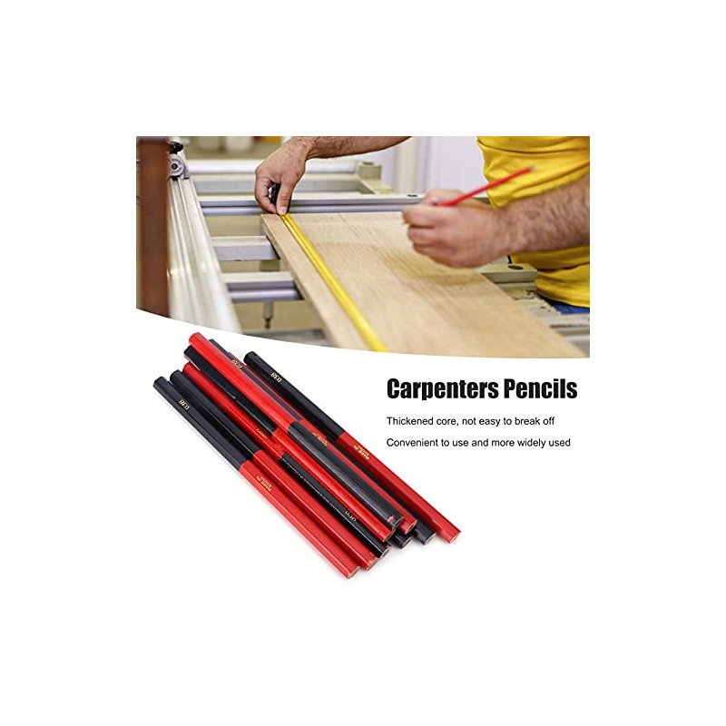 Double-headed red/blue round wire carpenter's pencils, woodworking construction pencils for