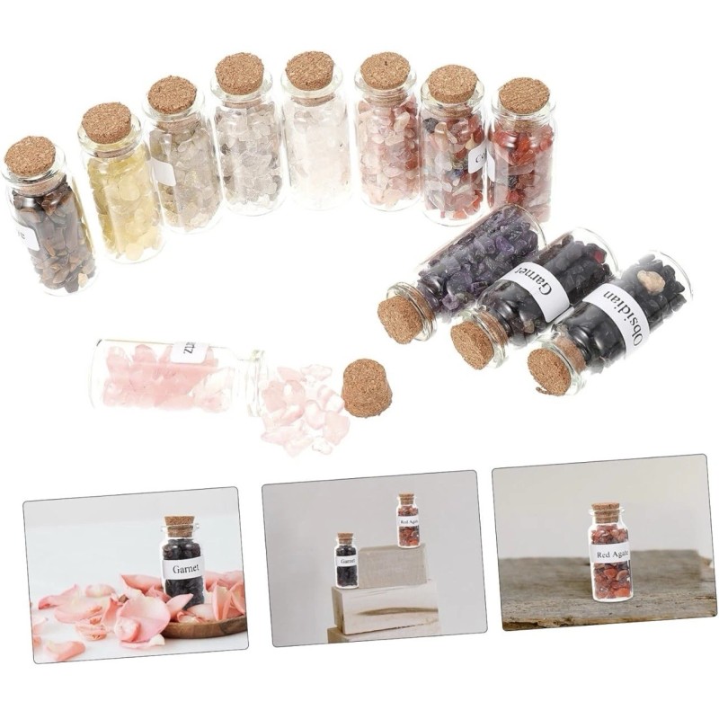 12 Packs Gemstone Bottles 12 Bottles Of Natural Crystal Stone