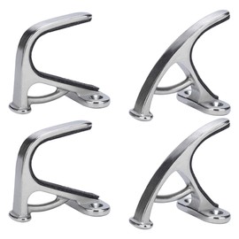 KIMIWISE Gun Rack Wall Mount with Felt Wall Horizontal Metal Heavy Duty Gun Hooks for Rifles and Shotguns Storage Security, 2 Pair(Silver)